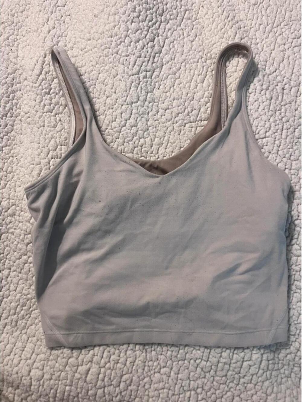 Lululemon Offwhite Cropped Tank w/bra - P8
